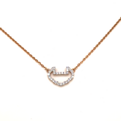 Rose Gold Lab Grown Devil Heart Pendant Necklace