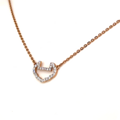 Rose Gold Lab Grown Devil Heart Pendant Necklace