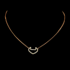 Rose Gold Lab Grown Devil Heart Pendant Necklace