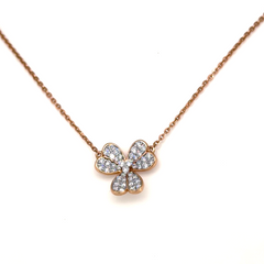 Rose Gold Lab Grown Diamond Clover Pendant Necklace