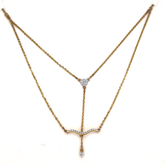 Gold Lab Grown Diamond Bow & Arrow Pendant Necklace