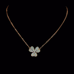 Rose Gold Lab Grown Diamond Clover Pendant Necklace