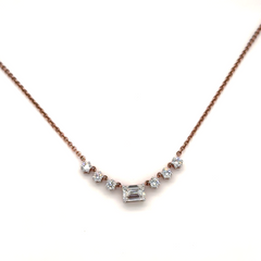 Rose Gold Lab Grown Diamond Emerald-Cut Necklace
