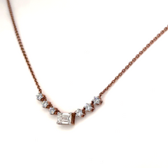 Rose Gold Lab Grown Diamond Emerald-Cut Necklace