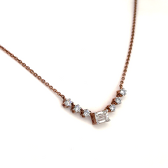 Rose Gold Lab Grown Diamond Emerald-Cut Necklace