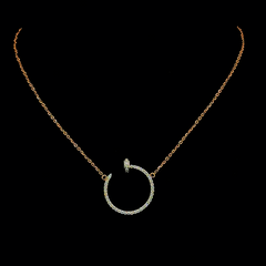 Rose Gold Lab Grown Diamond Open Circle Pendant Necklace