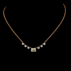 Rose Gold Lab Grown Diamond Emerald-Cut Necklace