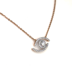 Rose Gold Lab Grown Diamond Evil Eye Pendant Necklace