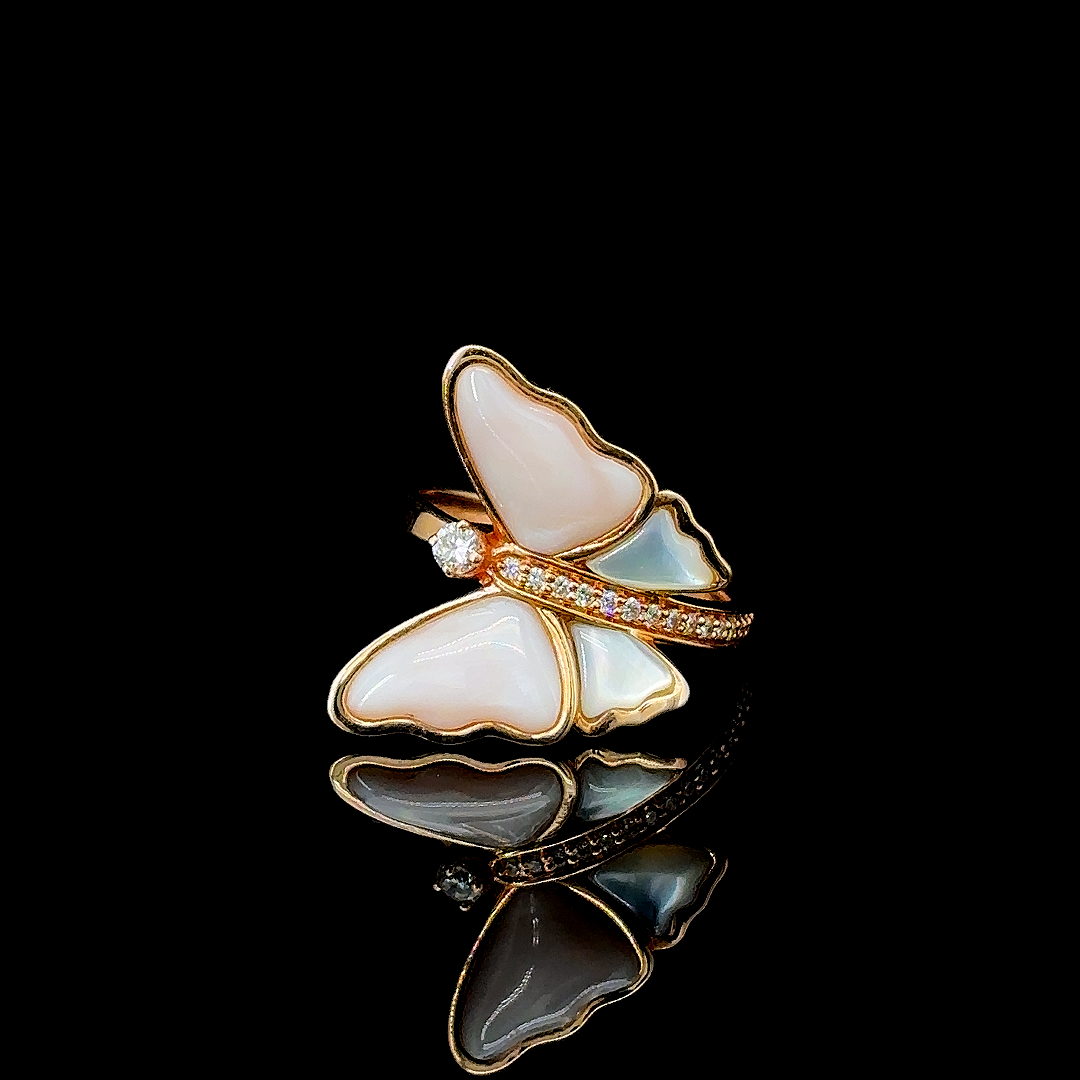 Blush Bloom Lab Grown Diamond Butterfly Ring
