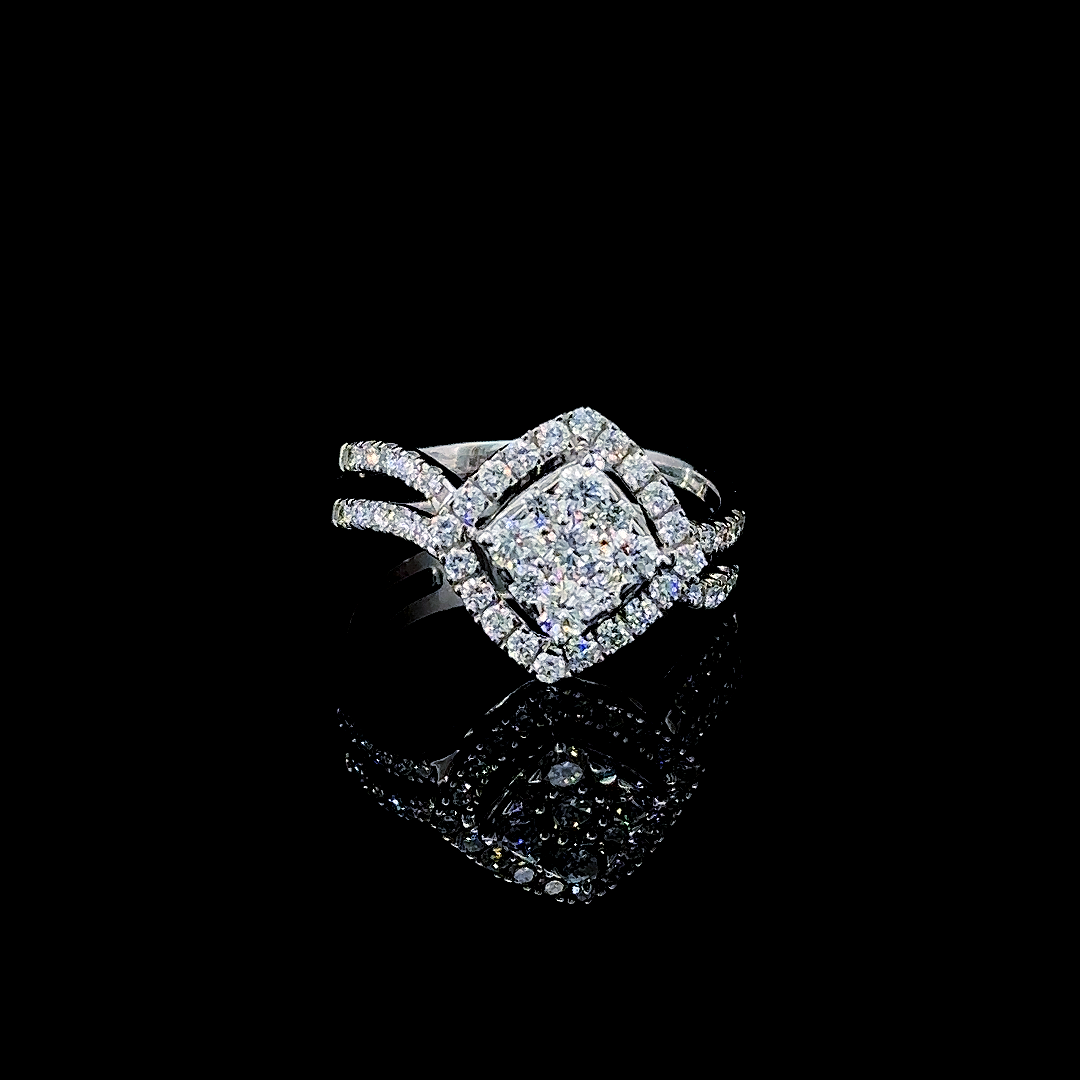 Cushion Cluster Princess Lab Grown Diamond Ring