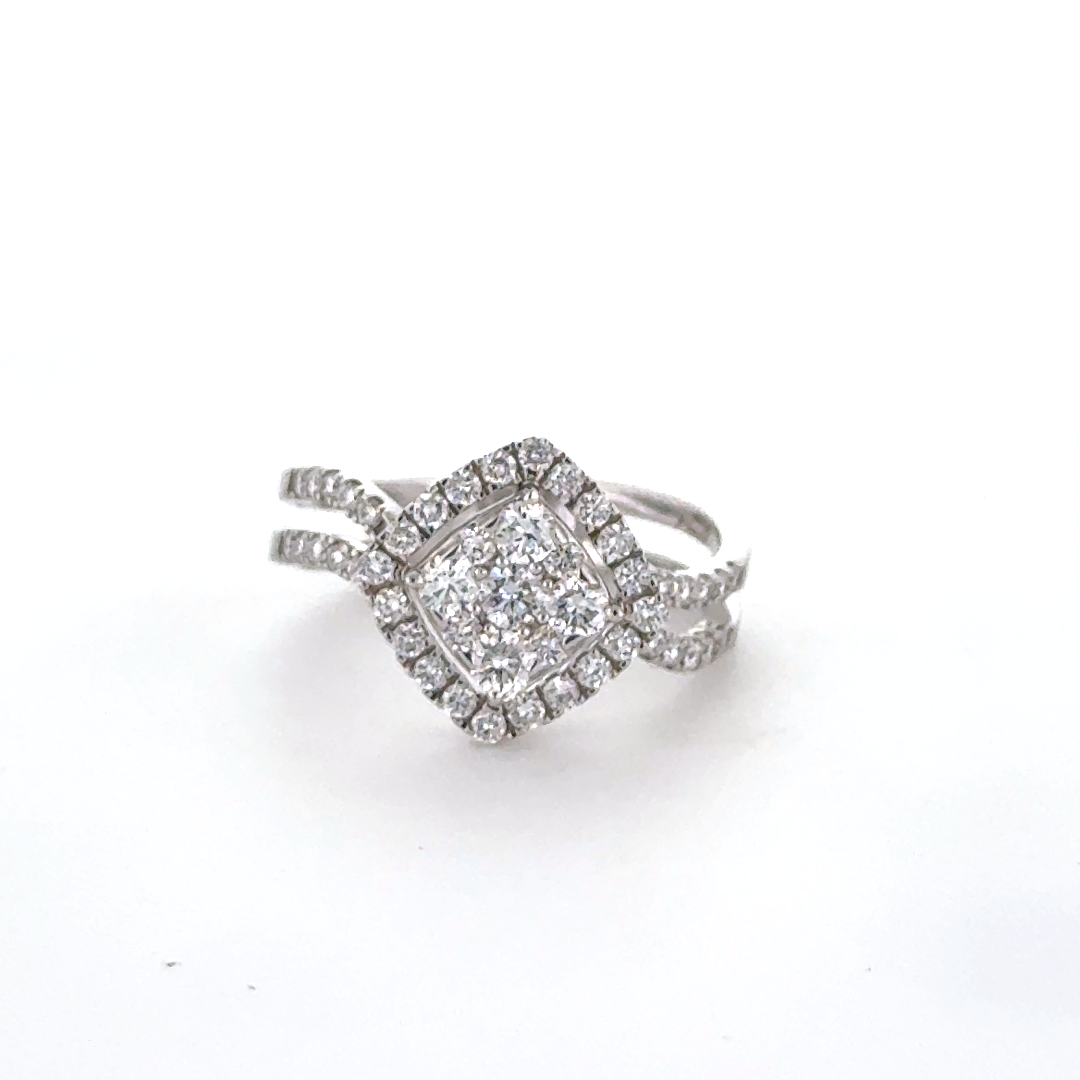 Cushion Cluster Princess Lab Grown Diamond Ring