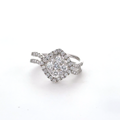 Cushion Cluster Princess Lab Grown Diamond Ring