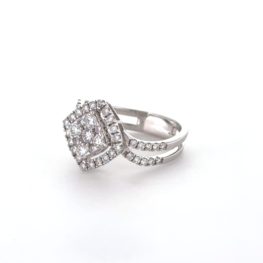 Cushion Cluster Princess Lab Grown Diamond Ring