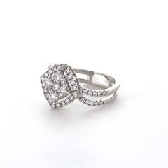 Cushion Cluster Princess Lab Grown Diamond Ring