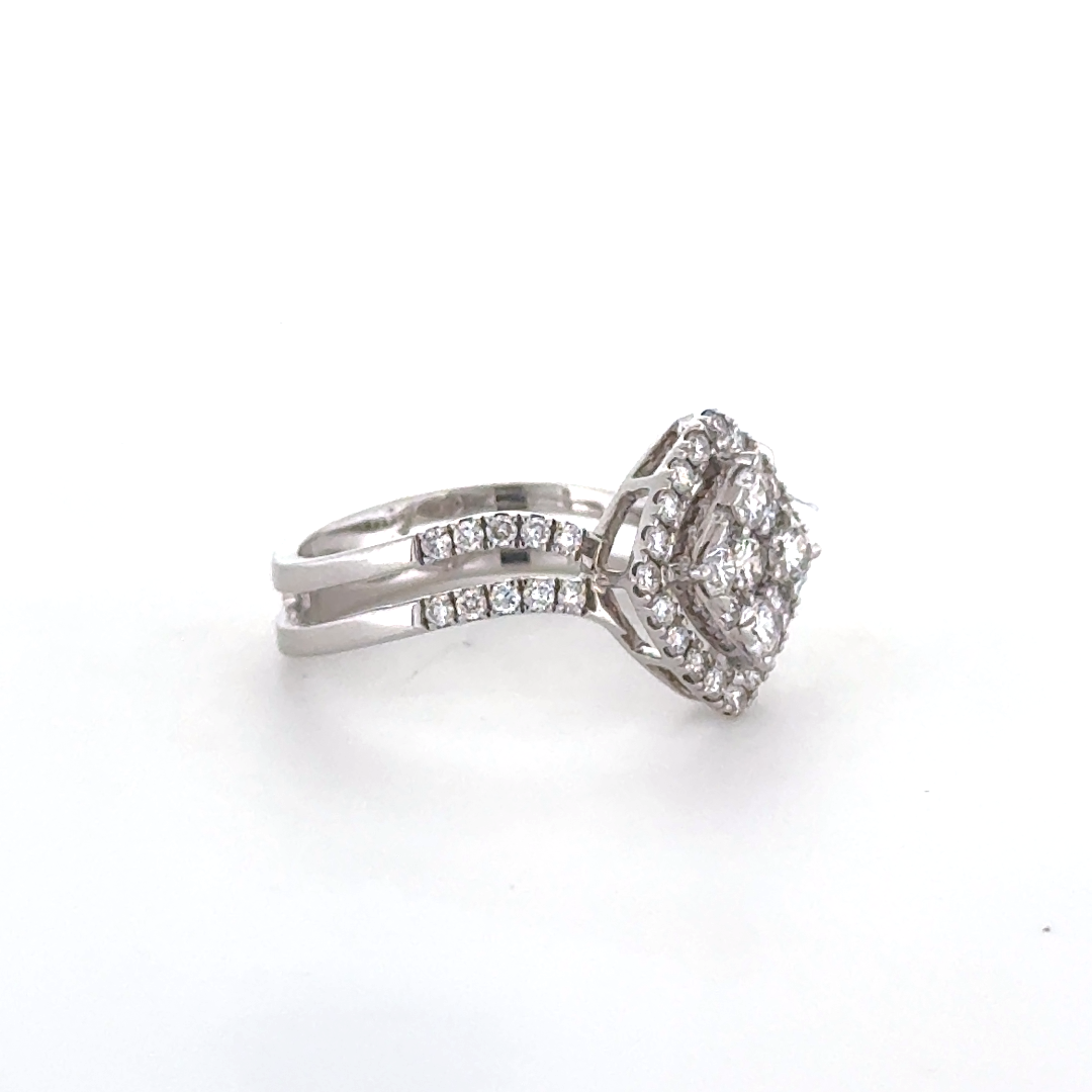 Cushion Cluster Princess Lab Grown Diamond Ring