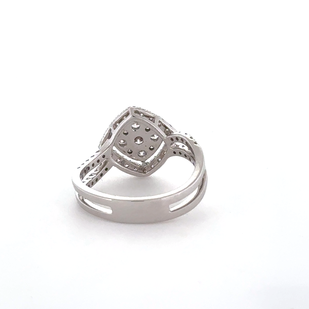 Cushion Cluster Princess Lab Grown Diamond Ring