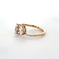 Twin Crown Pear Lab Grown Diamond Ring