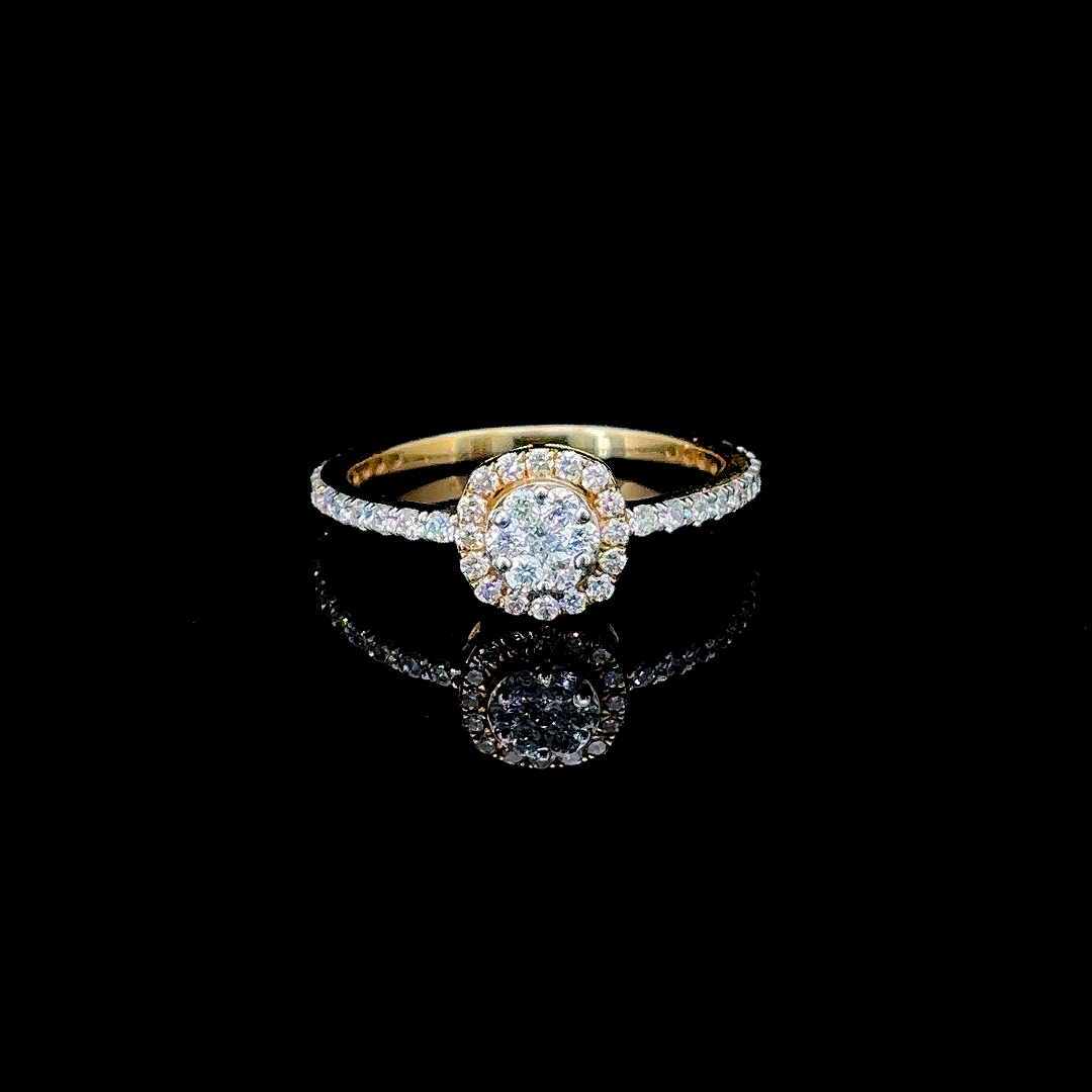 Golden Halo Classic Lab Grown Diamond Ring