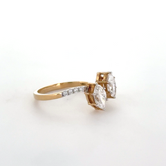 Twin Crown Pear Lab Grown Diamond Ring