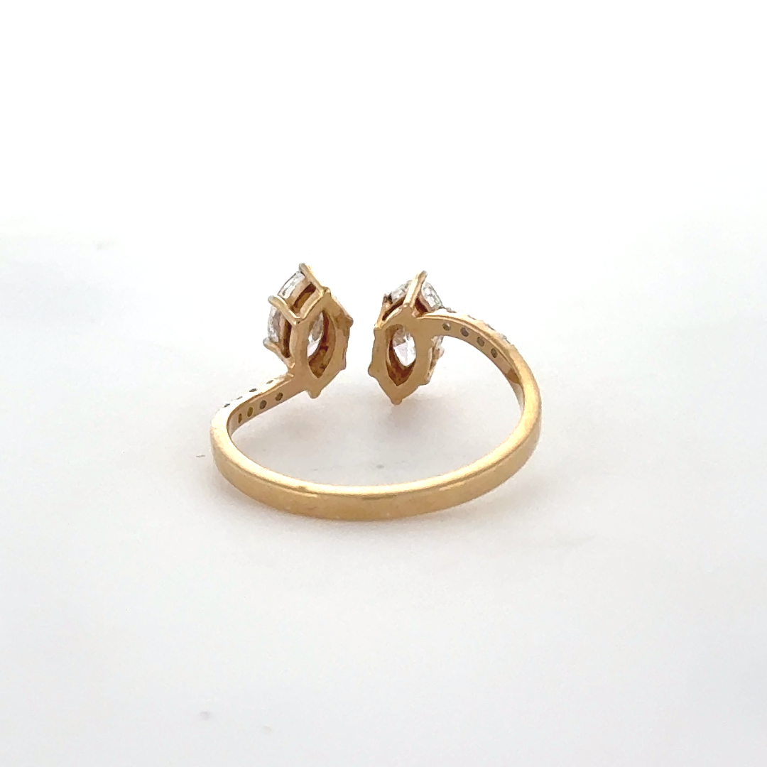 Twin Crown Pear Lab Grown Diamond Ring
