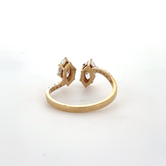 Twin Crown Pear Lab Grown Diamond Ring