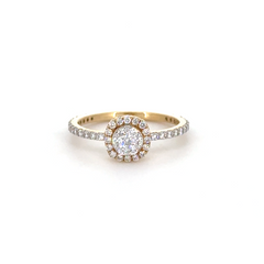 Golden Halo Classic Lab Grown Diamond Ring