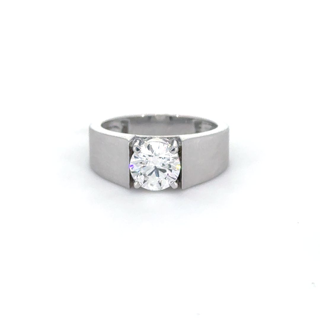 Classic Solitaire Lab Grown Diamond Matte Band