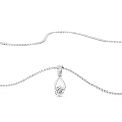 Shimmering Dainty Round Lab Diamond Pendant Set
