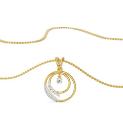 Lab Diamond Dual Circle Pendant Set