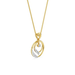 Lab Diamond Dual Circle Pendant Set