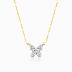 Gold Papillon Diamond chain pendant