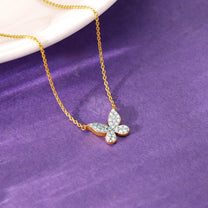 Gold Papillon Diamond chain pendant