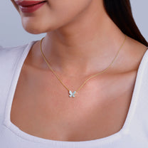 Gold Papillon Diamond chain pendant