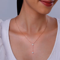 Dangling Amorette Diamond Lariat chain pendant