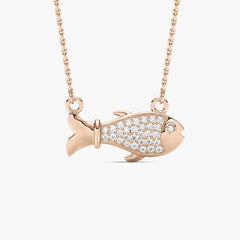 Round Diamond Floating Fish Fashion Pendant