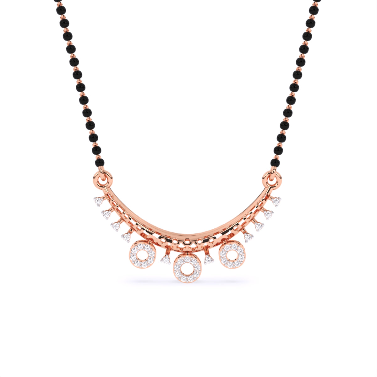 Lab Diamond Mangalsutra with Circular Pendant Accents