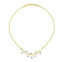 Floral Branch Pattern Diamond Necklace
