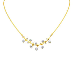 Floral Branch Pattern Diamond Necklace