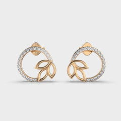 Alluring Autumn Diamond Pendant & Earring Set (Without Chain)