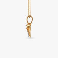 Dainty Wings Diamond Pendant and Earrings Set For Kids