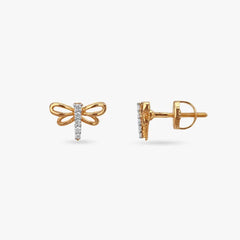 Dainty Wings Diamond Pendant and Earrings Set For Kids